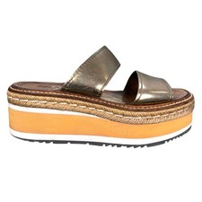 Prada Women s Gold leather Platform Sandals S...