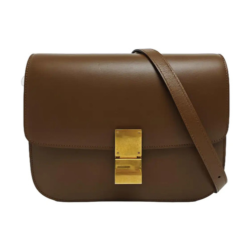 【Authentic】 CELINE CLASSIC BOX Brown Leather Handbags (DDP)