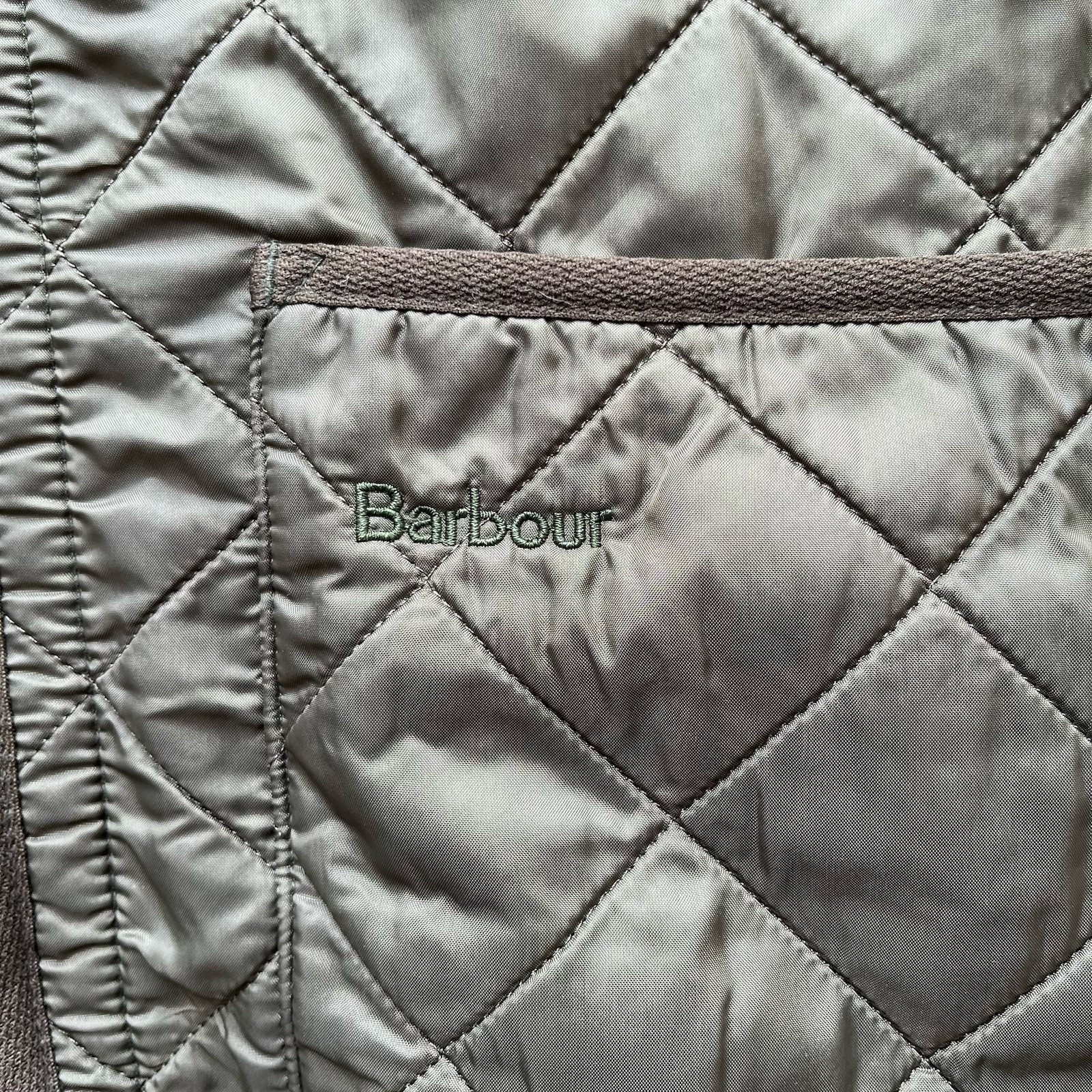 Barbour Vest Polarquilt Waistcoat Zip In Liner Mens M Green Luxury Casual Preppy image 3