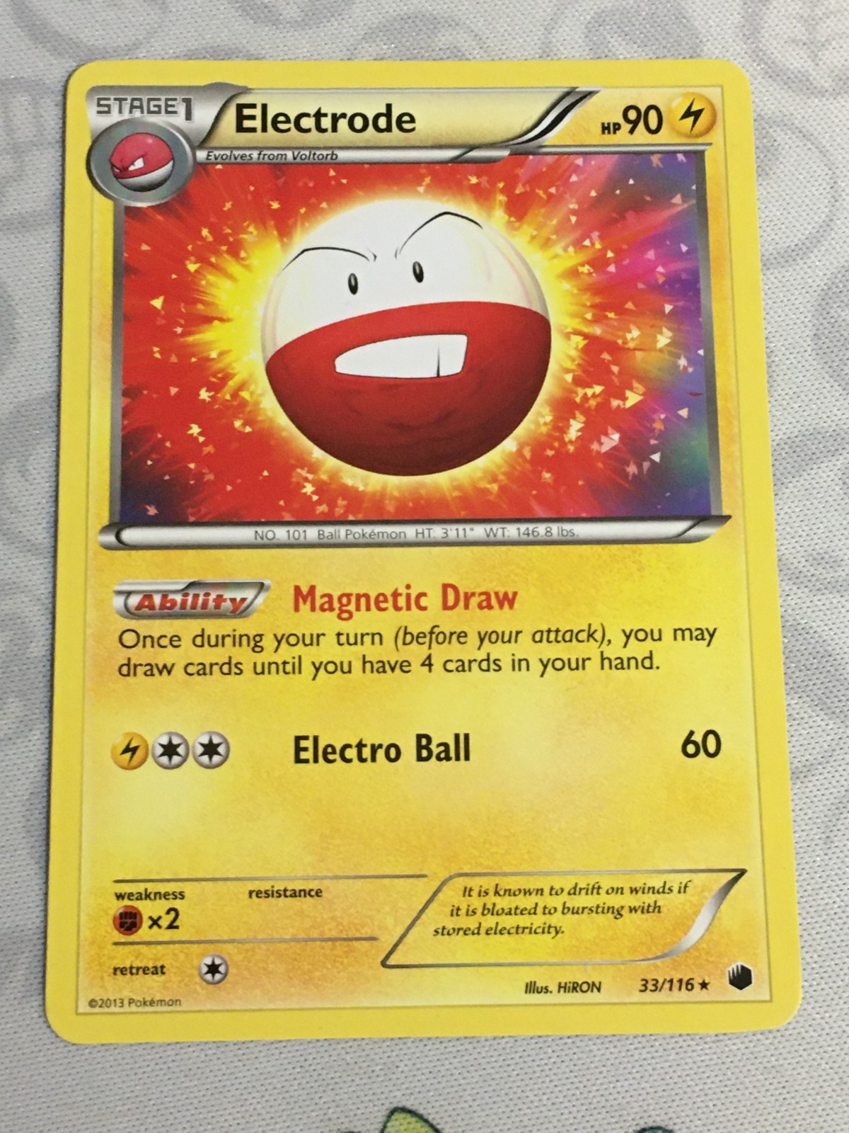 D1368 POKEMON TCG PLASMA FREEZE ELECTRODE 33 MP RARE