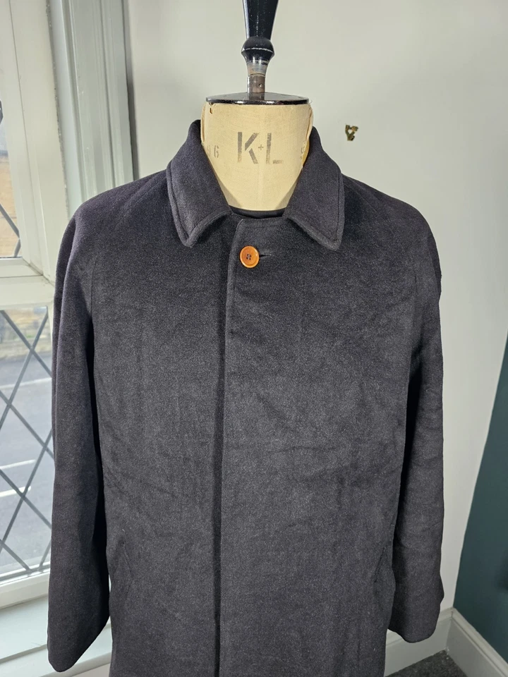 CP Company 1980's Wool & Cashmere Overcoat UK 46R Black Massimo Osti Vintage XL - Image 2 of 4