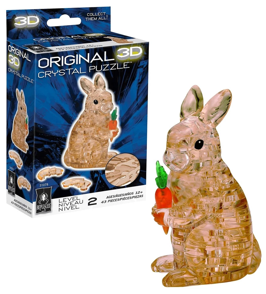 Rabbit 43 Piece 3D Crystal Jigsaw Puzzle - Image 3 of 3