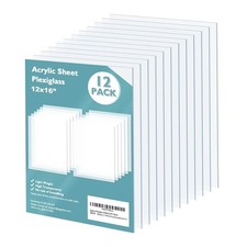 Plexiglass Sheets Acrylic Sheets 12 Pack of 12x16 0.04 Thick Clear Plastic Cas