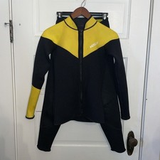 HiSea Scuba Donkey two piece wet suit yellow and black zipper S M
