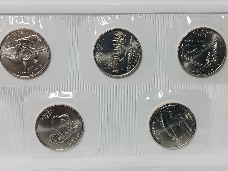 2005 US Mint Coin Set Uncirc. P&D 22 Coins OGP COA - Image 3 of 4