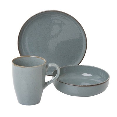 AMBITION Frühstücksset Geschirrset Tellerset Essgeschirr Craft 3 Tlg. blau 