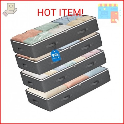 Budding Joy 90L Under Bed Storage Containers, Closet Organizers and Storage Bins
