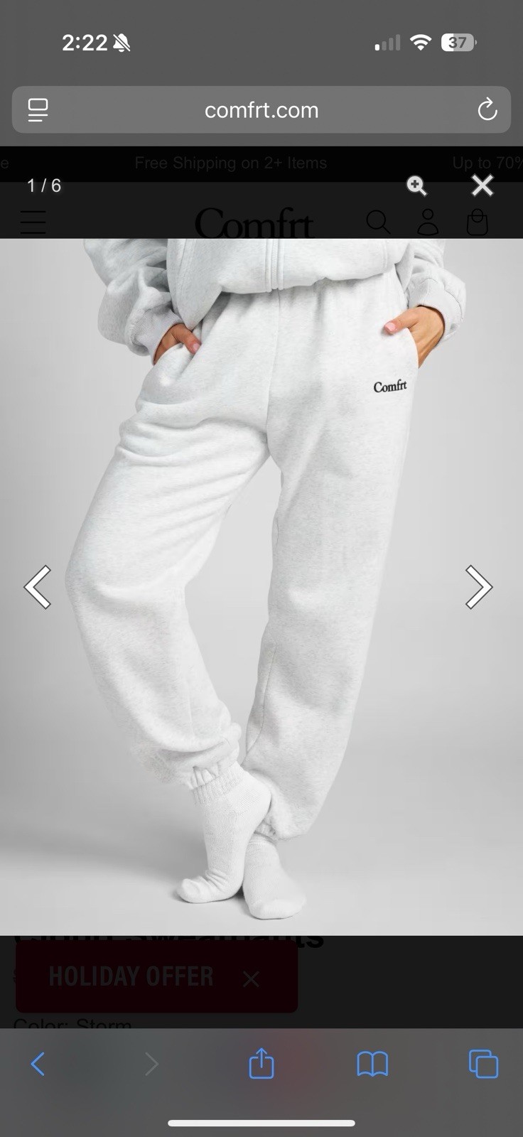 NEW Unisex Comfrt Cloud Jogger Sweatpants Gray Storm Color XXL Comfort