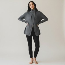 Lululemon Chunky 100 Merino Wool Karmic Cocoon Wrap Sweater Size 6 Dark Gray