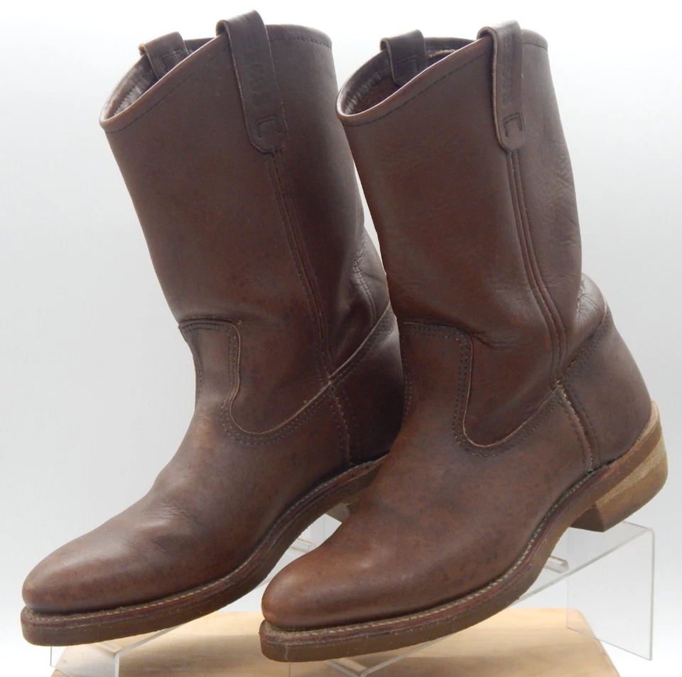 Botas Pull-On Red Wing Pecos Nail Seat Cuero Suave Puntera Marrón Talla 8 D Hechas en EE. UU. Foto 4 de 4