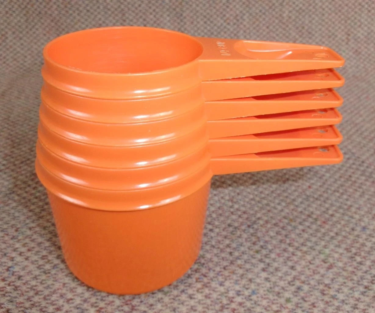 6 Vintage Tupperware Orange Measuring Cups Made In USA Complete Set 1970s Lot
Opens in a new window