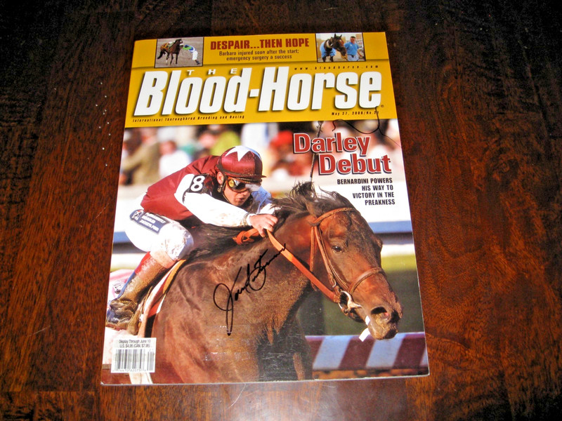May 27, 2006 - Autographed the Blood-Horse Bernardini/ Javier Castellano