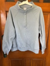 ParkexTarget Snap Neck Sweatshirt Womens L/XL Light Blue NEW Mock Neck Pullover