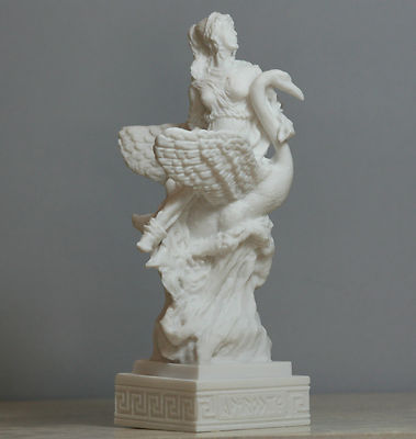 Aphrodite & Schwan griechische Göttin Venus Statue handgefertigte Skulptur Fi...