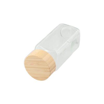1 Stück Glas Gewürzglas luftdicht mit Bambusdeckel 120ml Vorratsflasche Behälter Topf