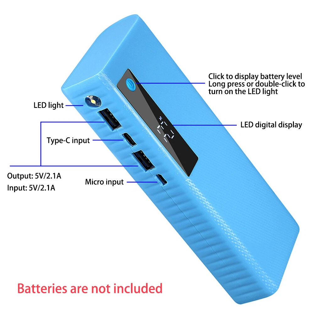 21700 Power Bank Case - Welding-Free Battery Holder & Charger Shell  