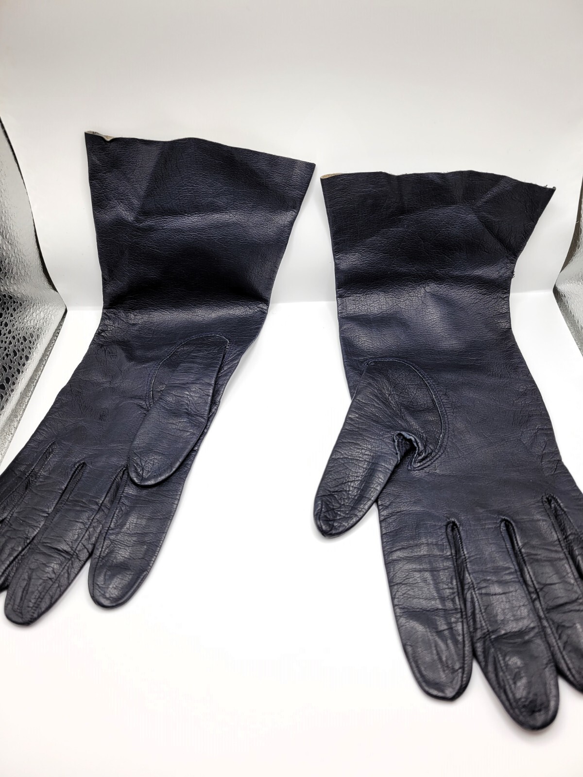 French Leather Gloves Aris of Paris Black Ladies 7.5 … Gem
