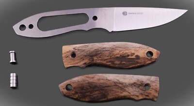 Bausatz #1 NKD Lizard 75 Buche stabilisiert 3D Stahl 12C27 Messerklinge Necker