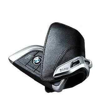 OE BMW Key Holder Fob Leather Case Luxury Black F15 X5 82292344033
