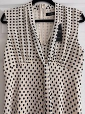 LAUREN RALPH LAUREN DRESS-Polka-Dot Georgette Tie-Neck Dress*** SIZE 8 