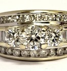 14k white gold 2.74ct round diamond engagement ring wedding band 8.9g ladies — photo 2