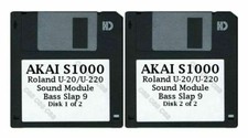Akai S1000 Disks Roland U-20/U-220 Sound Module Bass Slap 9