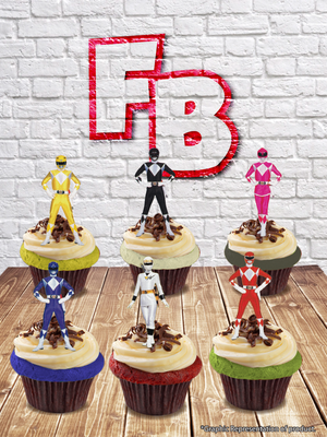 Power Rangers Character Mix Comestible Tranche Gateau Toppers Anniversaire Fun Kids
