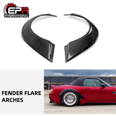 Carbon Fiber Rear Fender Flap Wheel Arch Parts 2Pcs For Mazda MX5 NC Miata