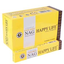 Räucherstäbchen Golden Nag Happy Life - 15g