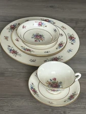Lenox Rose 5-Piece Place Setting Dinner Plate Tea Cup Saucer Dessert Bowl