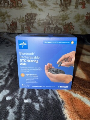 Medline Rechargeable OTC Hearing Aids Black Pre-Owned