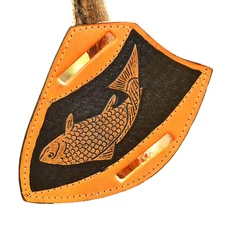 USA EDC Handmade Fixed Blade Knife Leather Sheath Pancake