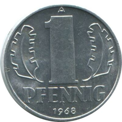 1 PFENNIG 1968 A DDR EAST DEUTSCHLAND GERMANY Münze #AE061.D