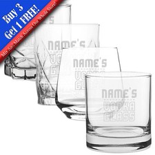 Personalised Engraved Vodka Tumbler with 'Name's Vodka Glass' Design