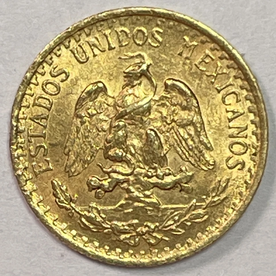 Moneda BU 1920 Dos Pesos Oro México Brillante Sin Circular #20020 Foto 2 de 2