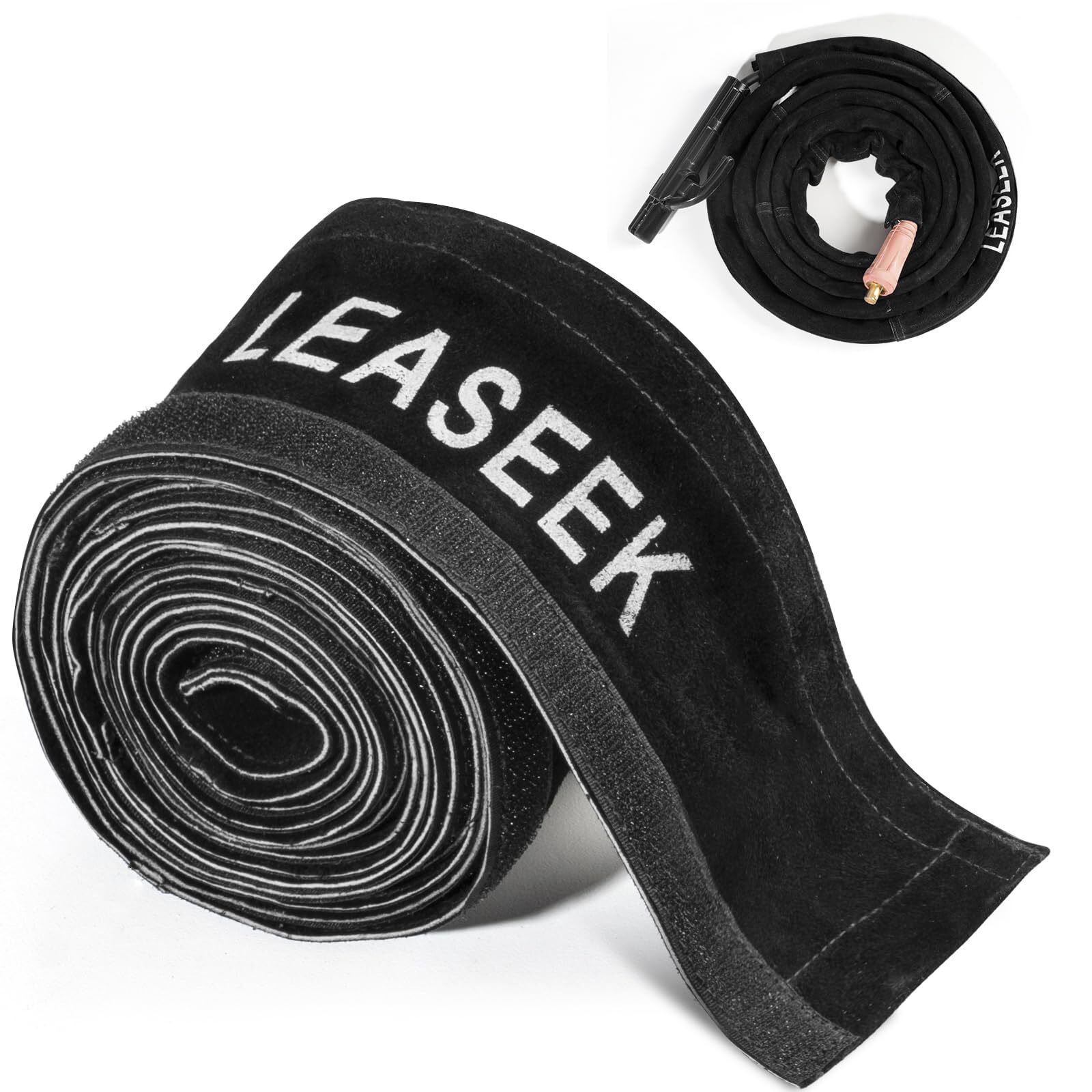 RX WELD TIG Welding Torch Cable Cover - 15ft Leather Kevlar Stitched, Flame-Resistant, For MIG/Plasma Cables