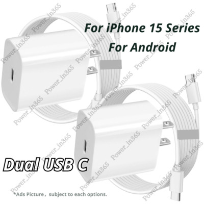 New 20W USB-C Fast Charger Type C PD Cable Cord For iPhone 15 Pro Max Plus iPad