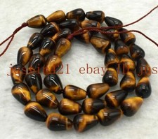 Rare 7-9mm Yellow Tiger's Eye Teardrop Gemstone Loose Beads 15'' AAA 