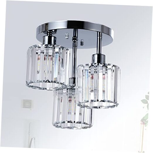 Semi Flush Mount Ceiling Light,3-Light Modern Close to Ceiling Light Chrome