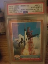 JOHN GLENN signed TOPPS HERITAGE card PSA/DNA&PSA gem mint 10 auto NASA apollo