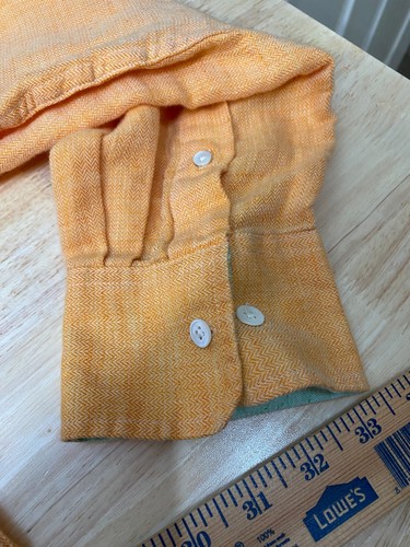 Margaritaville Shirt Mens 2XL Peach Linen Blend Lemon Key Island Reserve Beach - Picture 8 of 15