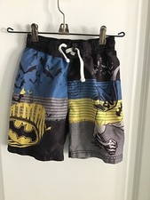 Batman DC Comics Swim Trunks - Boys Size 4 - Blue Yellow Black