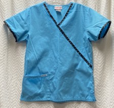Cherokee Workwear Turquiose Size XS Scrub Top Mock Wrap Neck