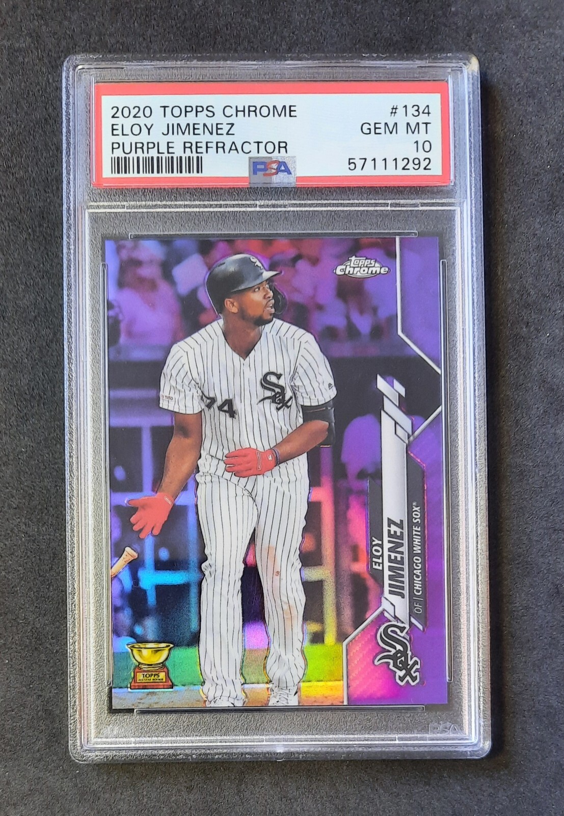 Eloy Jimenez 2020 Topps Chrome Rookie Cup Purple Refractor/199 PSA 10 White Sox