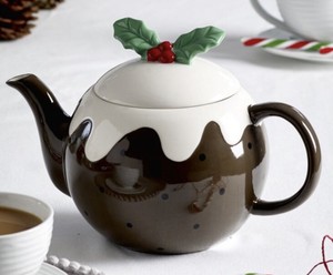 Next Christmas Pudding Teapot Ceramic Brown Cream | eBay
