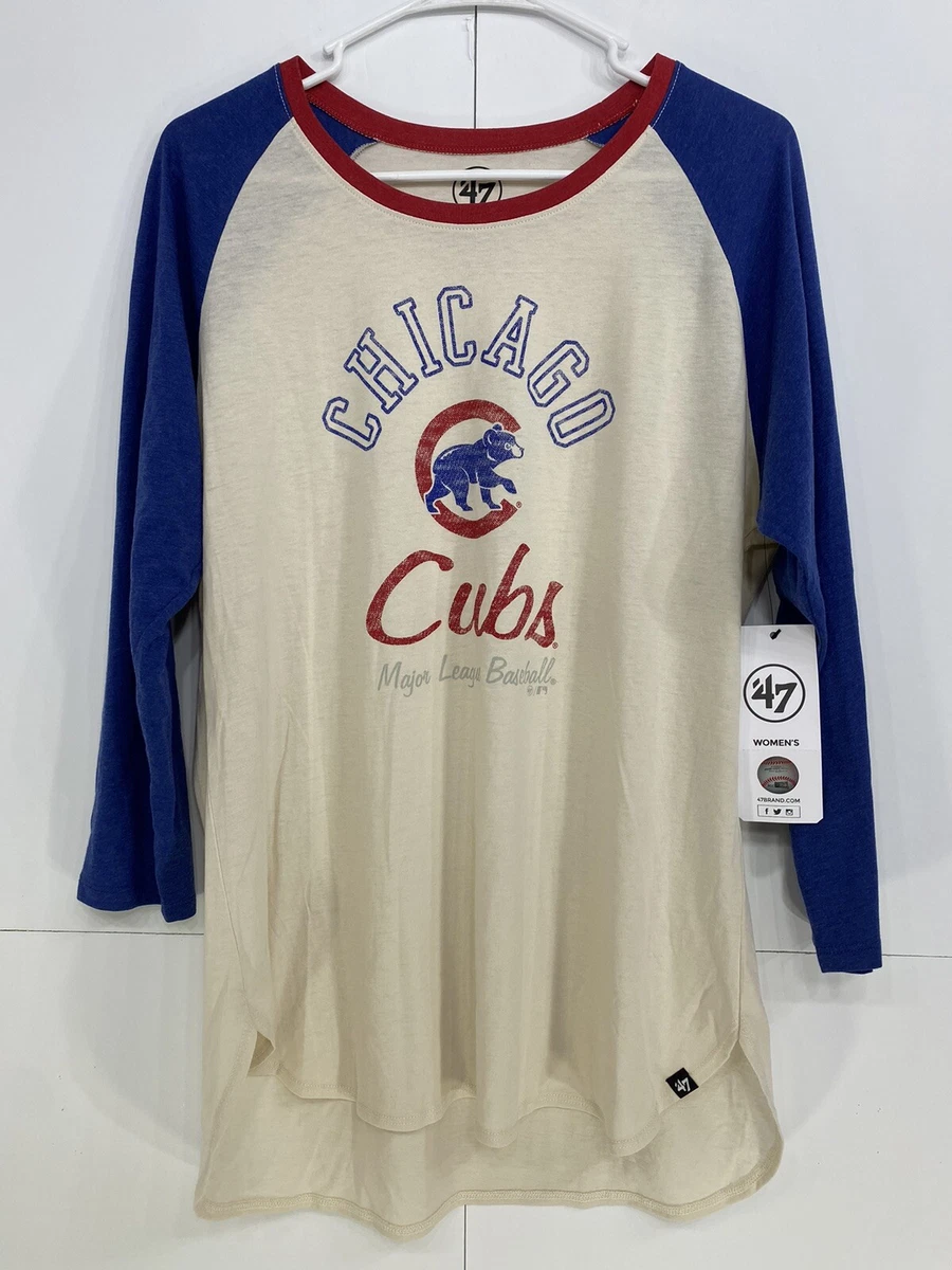 ‘47 Brand Chicago Cubs Women’s Long Sleeve Shirt Sandstone Size XL NWT