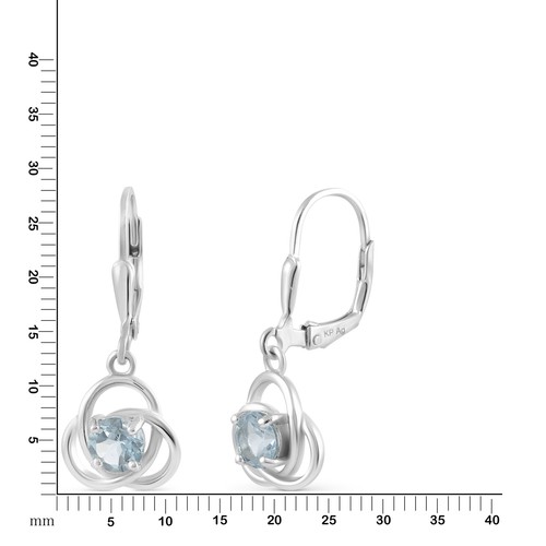 Pendiente pendiente plata 925 F pendiente plata de ley 925/- topacio azul beh. - Imagen 2 de 3