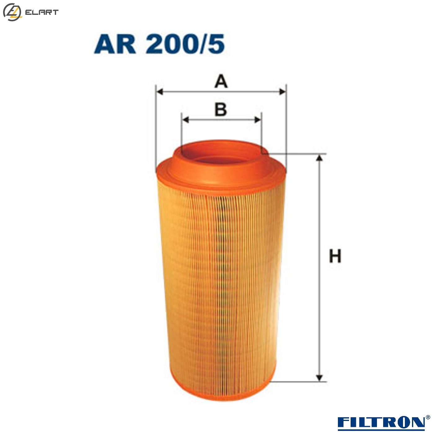 AIR FILTER AR 200/5 FOR AVIA MERCEDES-BENZ DEUTZ-FAHR ISBe-150/170 3.9L 4cyl