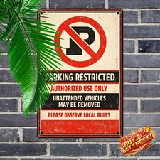 Private Property No Parking Warning Metal Tin Sign 8x12