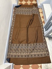 Vintage Boho Brown Patterned Textile Blanket/Throw Light Weight